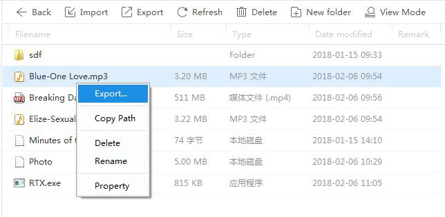 how to export contents