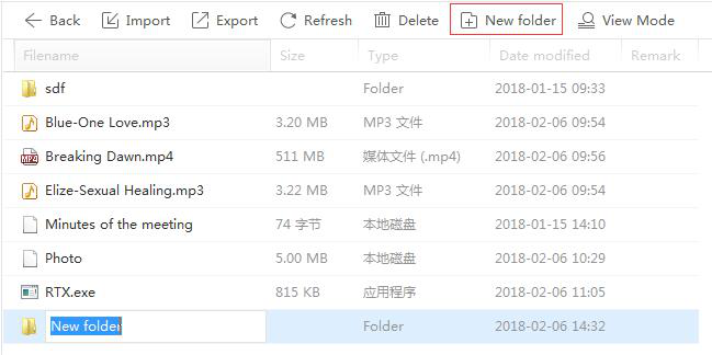 how to create new folder