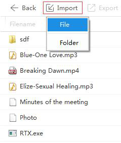 how to import file or folder