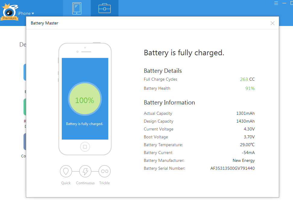 cómo verificar el estado de la batería en iPhone